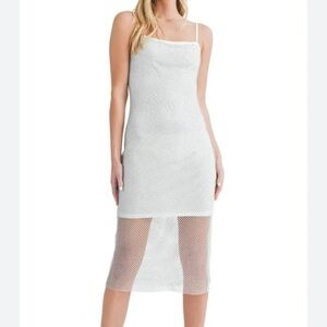 LUSH Rhinestone Mesh Minidress L